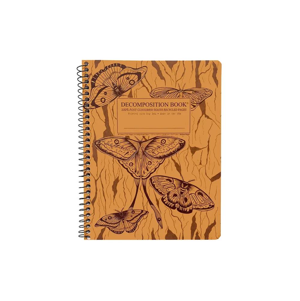 Michael Roger Press, Composition Book, Art & School, 9"x7", Decomp Book, Midnight Moths, 801765